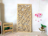 Miniature room divider, dressing screen partition for doll. Dollhouse interior wall brackets folding.