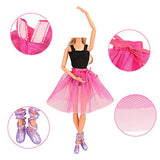 BARWA 3 Sets Ballerina Doll Clothes Ballet Outfits Dance Dresses Costume Mirror Tutu Skirt with 3 Shoes 3 Crown Accessories for 11.5 inch Girl Doll
