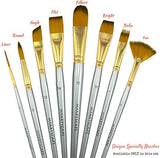 Paint Brush - Set of 15 Art Brushes for Watercolor, Acrylic & Oil Painting - Short Handles