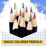 100 Pieces Rainbow Pencils 4 Color in 1 Pencils for Kids Rainbow Colored Pencils for Kids Black Wooden Colored Pencils Fun Art Supplies for Kids Adults Drawing, Coloring, Sketching, Multicolored Core