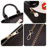 ENJOININ Women Novelty Lady Face Shoulder Bags Funky PU Leather Top Handle Satchel Handbags Clutch Purse for Women (black-1A)