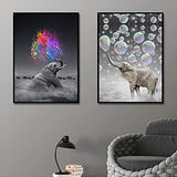 2 Piece 5D Diamond Painting Elephant Animal DIY Diamond Art Painting Kits Home Wall Decor for Beginners Adults and Kids (11.8X15.7inch)