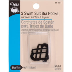 Dritz Swim Suit Bra Hooks - Black - 3/4" - 2 Ct.