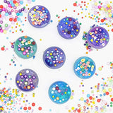 12 PCs Slime Eggs Easter Kit Silly Fluffy Galaxy Slime Planet Putty Easter Basket Stuffers Prefilled Easter Theme Party Favor Supplies Putty Stress Relief Toy for Kids (Include 4 packs color sequins)