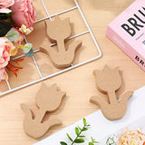 Whaline 6Pcs Wooden Tulip Cutouts Unfinished Table Wooden Signs Tulip Shaped Craft Tags Slice Ornament for Spring Easter Tiered Tray Decor Home Kitchen Office School Mantle Decor DIY Art Craft