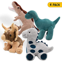 passionfruit Dinosaur Plush Stuffed Animals | Adorable 10-Inch Dinosaur Toys for Boys and Girls | Assortment of Soft, Squeezable, Huggable Cute Stuffed Animals Makes a Great Gift for Kids | 4 Pack
