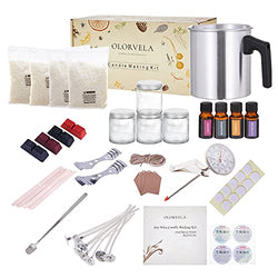 olorvela Soy Candle Making Kit for Adults with Soy Wax & Candle Wax Melting Pot, Candle Making Supplies with Instructions, Candle Jars Glass - Complete Supplies to Create 4 Scented Jar Candles
