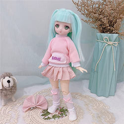 BJD Dolls SD Dolls Ball Jointed Doll Body 12 Inch 1/6 Scale with Clothing and Accessories Full Set for Birthday Wedding, Pretty Doll Series(Color:E)