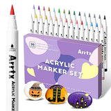 Bundle of Arrtx Professional 126 Colors Colored Pencils with Arrtx 30 Colors Acrylic Paint Pens for Rock Painting, Extra Brush Tip, Water Based Paint Markers for Stone, Glass, Easter Egg, Wood