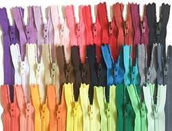 YKK Zippers Assorted Colors Pack 14 Inch Number 3 Nylon Coil Set of 30 Pieces