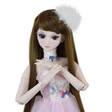 Pink Butterfly BJD Doll 1/3 Dolls 22inch 56cm 19 Joint Ball Jointed Dolls Toy Clothes + Doll + Accesssories Full Set