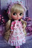 leoglint Blythe Doll Clothes, Dress Clothing for Blythe Doll 30 cm 1/6 Bjd Dolls Azone ICY Licca Doll (Pink)