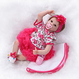NPKDOLL 22inch 55cm Reborn Baby Doll Soft Simulation Silicone Boy Girl Gift Toy Doll 22inch 55cm Lifelike Gift for Children Pink Sweater Hat Doll