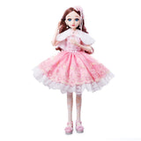 New 60cm Dolls 3D Eyes Wedding Dress Clothes Jointed Girl Doll Body with Shoes Accessories Dolls Toys for Girls Gift As Picture Doll with Clothes