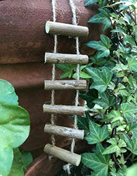 N./A Gobit - Miniature Dollhouse Fairy Garden Jute & Wood Ladder for Garden, Home Decor - Art and Craft Items - Garden Decoration Items - Home Decoration Items