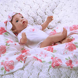 Paradise Galleries Newborn Baby Doll 16 inch Reborn Preemie, Swaddlers: Rose Petal, Safety Tested for 6+, 4-Piece Set