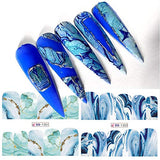 Marble Nail Stickers, 12 Sheets Water Transfer Marble Nail Decals Gradient Blooming Nail Art Stickers Wraps for Women Girls DIY Nail Decoration