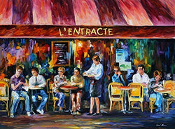 Cafe In Paris — Large France Wall Art Oil Painting On Canvas By Leonid Afremov Studio