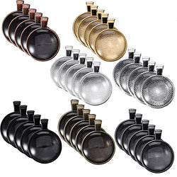 35 Pieces 7 Colors Pendant Trays Round Bezel, 35 Pieces Glass Cabochon Round Clear Dome-25 mm/1
