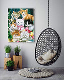 DIY 5D Diamond Painting Kits for Adults Full Drill Embroidery Paintings Rhinestone Pasted DIY Painting Cross Stitch Arts Crafts for Home Wall Decor,Cats(12x16inch)
