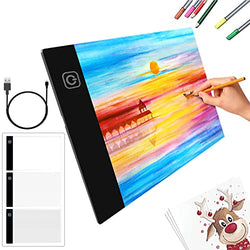 Portable Led A5 Painting Light Pad Tracing White LED Artcraft Light Box Bright Pad for Sketching, Diamond Painting (Set-5)
