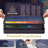 Castle Art Supplies Gold Standard 120 Coloring Pencils Set | Quality Oil-based Colored Cores Stay Sharper, Tougher Against Breakage | For Adult Artists, Colorists | In Presentation Tin Box