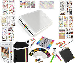 Polaroid ZIP Mobile Printer Gift Bundle ZINK 9 Unique Colorful Sticker Sets Pouch Twin Tip Markers Accessories