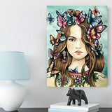 DCIDBEI Diamond Painting Golden Butterfly Girl,DIY Crystal Diamond Painting Rhinestone Embroidery Cross Stitch Kits Supply Arts Craft Canvas Wall Decor Stickers 12x16 inches