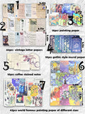 200Pcs Vintage Scrapbooking Stickers Pack, including 80Pcs Junk Journal Stickers & 120 Vintage Ephemera Pack Kraft Papers, Aesthetic Vintage Stickers for Diary Planner Album Diary Notebook DIY Crafts (Letter & Paintings)