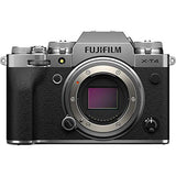 Fujifilm X-T4 Mirrorless Digital Camera Body (Silver) Bundle, Includes: SanDisk 64GB Extreme SDXC Memory Card, Spare Battery + More (6 Items)
