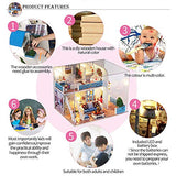 DollLabs DIY Dollhouse Kit with Led Lights and Furniture for Gift Set