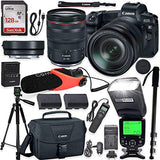 Canon EOS R Mirrorless Digital Camera with RF 24-105mm f/4L is USM Lens & Mount Adapter EF-EOS R Kit + TTL Speedlight Flash + Comica Microphone + 60 Inch Tripod + 128GB Memory with Accessory Kit