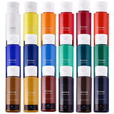 Acrylic Paint Set of 18 Colors Large 59ml (2 us fl oz) for Canvas, Wood, Ceramic, Rock Painting, Rich Pigments Non-Toxic Paints for Kids, Students, Beginners, Adults, Artist, Painter