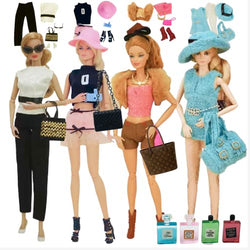 28 Pcs Doll Clothes and Accessories forBarbie, Includes Openable Bag, Fashionable Clothes and Shoes, Mini Perfume and Small Accessories for 11.5 inch Dolls
