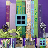 Fairy BookHouse— Made w/Real Books | Miniature Doll House with Faux Window, Door, Chandelier, and Plant | Small Book Box with Covered Tops