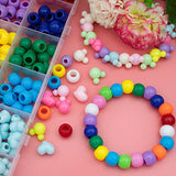 450 Pcs Hair Beads for Girls Braids, Mickey Beads Mouse Head Bead Acrylic Heart Pastel Pony Beads Rainbow Kandi Beads Kits for Jewelry Making Hair Braids DIY Bracelet Necklace Handmade Craft (Mix)