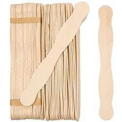 8” Inch, Bag of 100 Natural Wavy Jumbo Wood Fan Handles, Wedding Program Fan Handles, Craft Sticks,