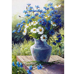Adults 5D DIY Diamond Painting Kits, Daisy Flowers Paint by Number Kits Round Full Drill Art Perfect for Relaxation and Home Wall Decor