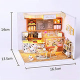 F Fityle DIY Miniature Dollhouse Kit Time Cake House DIY Dollhouse Kit with Wooden Furniture Light Gift House Toy for Adults & Kids Christmas