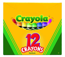 Crayola Non-Toxic Crayon in Tuck Box (12 Pack), 5/16" x 3-5/8", Assorted Color
