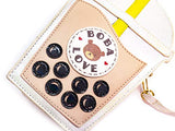 Bewaltz Novelty Handbags, Fun Shape Purse Chainstrap Holographic Tween Style Boba Love