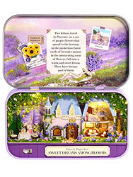 Flever Dollhouse Miniature DIY House Kit Creative Room with Furniture for Romantic Artwork Gift (Sweet Dreams Among Blooms)