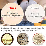 Ylibtool Round Wood Circles for Crafts 18 Inch,10 Pack Unfinished Rounds Wood Discss Wood Sign Blank for Crafts, Door Signs, Wood Burning,Door Hanger,DIY Projects