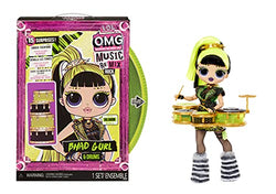 LOL Surprise OMG Remix Rock Bhad Gurl Fashion Doll with 15 Surprises Including Drums, Outfit, Shoes, Hair Brush, Doll Stand, Lyric Magazine, and Record Player Package - for Girls Ages 4+