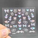 Colorful Flower Nail Art Stickers Decals 3D Self-Adhesive Flower Nail Decals Ice Crystal Flower Daisy Bow Tie Heart Nail Designs Nail Art Supplies Manicure Tips Charms for Women 30Sheets