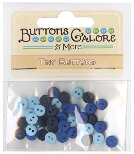 Buttons Galore Tiny Round Buttons, 1/4", Blue