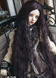 BJD Doll Wig 9-10 inch 22-24cm Dark brown/white 1/3 SD DZ DOD LUTS Long curled hair
