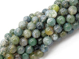 Malahill Gemstone Beads for Jewelry Making, Sold per Bag 5 Strands Inside (Moss Agate, 8mm)