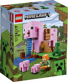 LEGO Minecraft The Pig House 21170 Minecraft Toy Featuring Alex, a Creeper and a House Shaped Like a Giant Pig, New 2021 (490 Pieces)
