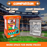 Bundaloo Claw Machine for Kids - Baseball Themed Miniature Candy Grabber with 3 Small Baseball Toys, 30 Reusable Tokens - Electronic Prize Dispenser Toy Party Game for Children